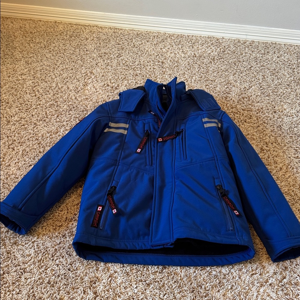Blue Jacket with Reflective Stripes